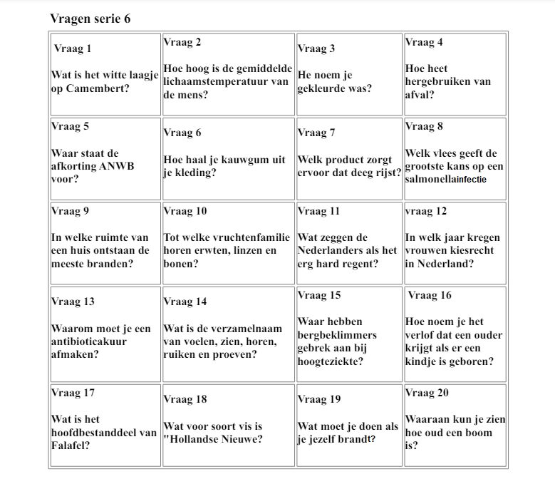 Vragenserie 6