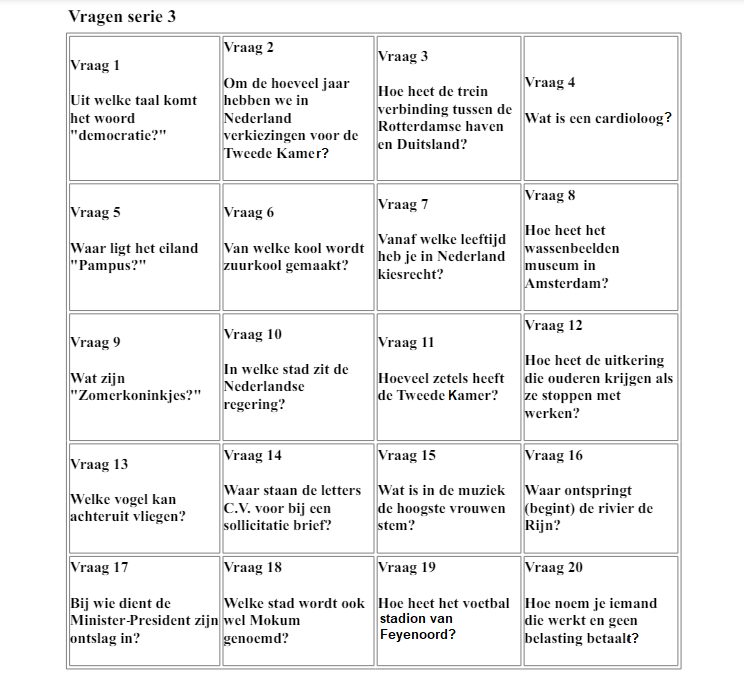 Vragenserie 3