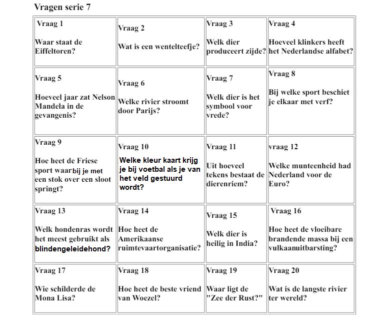 Vragenserie 7