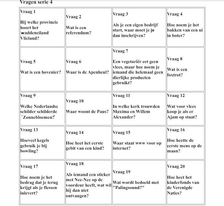 Vragenserie 4